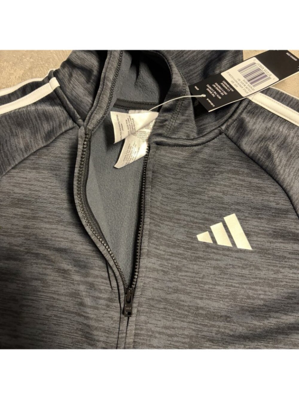 Adidas Boy's Long Sleeve Full Zip Game & Go Jacket CG2  Grey Small (8) - Picture 6 of 6